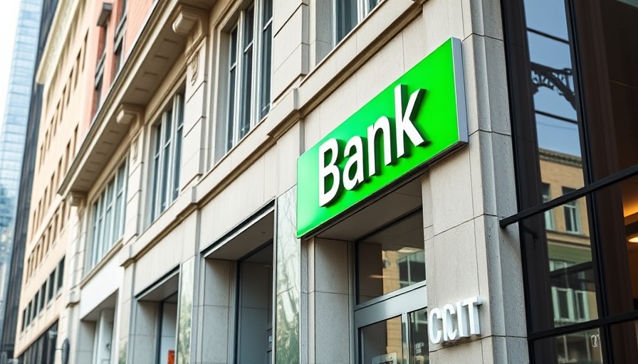 Bank exterior showcasing green signage related to anti-money laundering tools