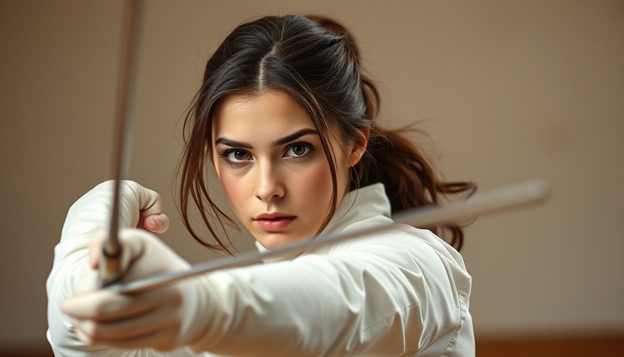 Female fencer demonstrating determination, symbolizing leadership challenges in automotive management.