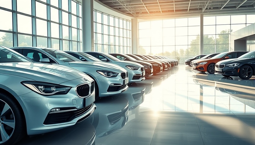 Modern dealership showroom with sleek cars for auto dealership profitability.