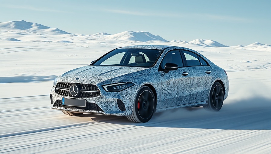 2026 Mercedes-Benz CLA-Class Hybrid camouflaged in snowy test drive.