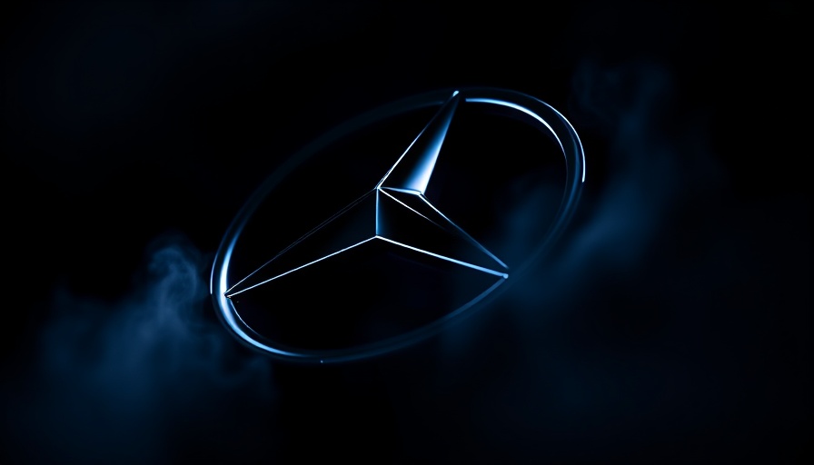 Mercedes-Benz Vision V logo on electric van, futuristic style.