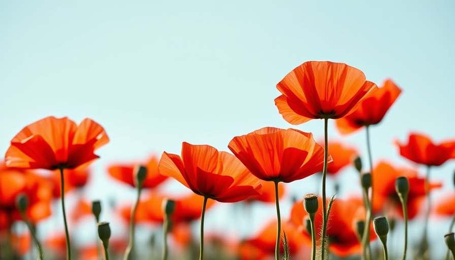 Vivid red poppies swaying against blue sky, questions to ask in dealership management quote.