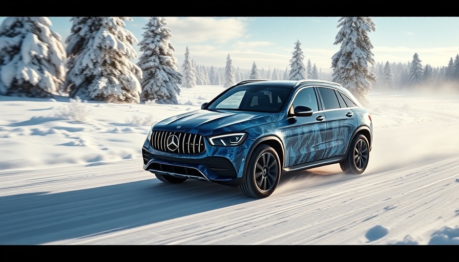 2026 Mercedes-Benz GLC-Class EV navigating snowy landscape.