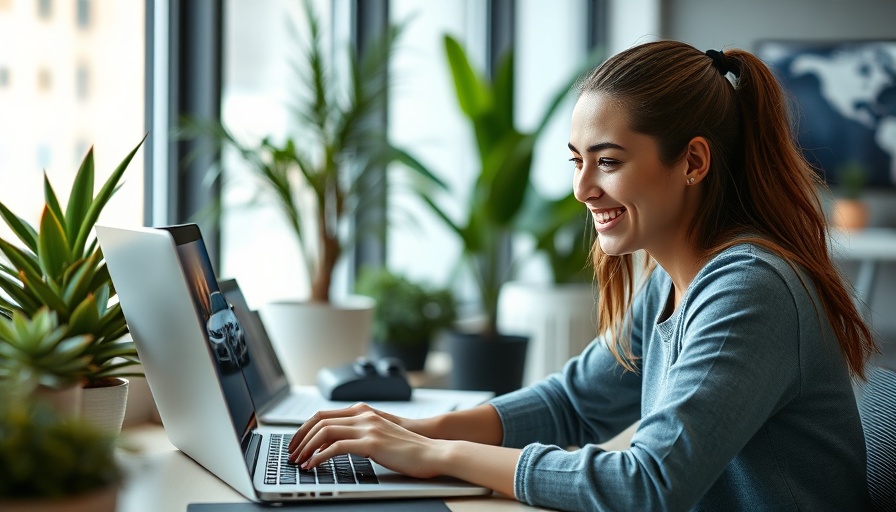 Woman exploring F&I products opportunities 2025 on laptop.