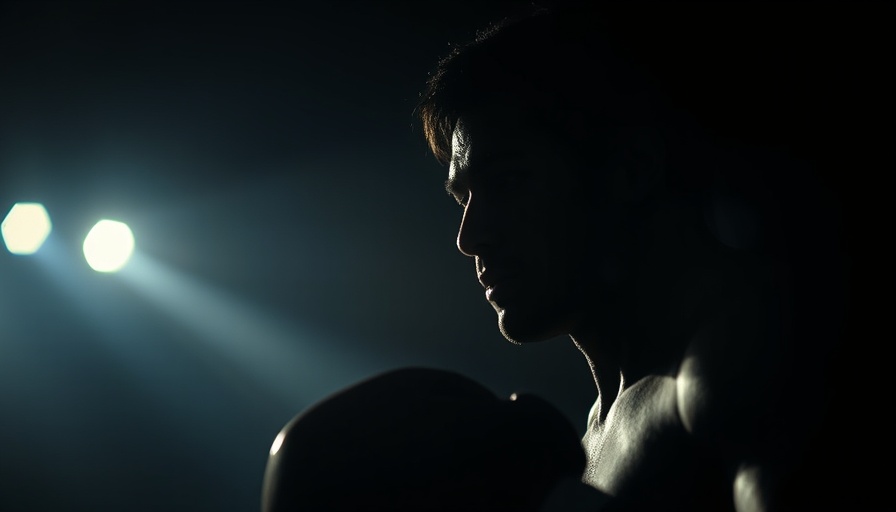 Curiosity in Leadership: Boxer in shadows contemplating challenge.