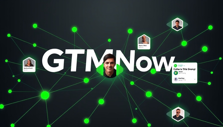 GTMnow platform graphic showcasing network theme and articles.