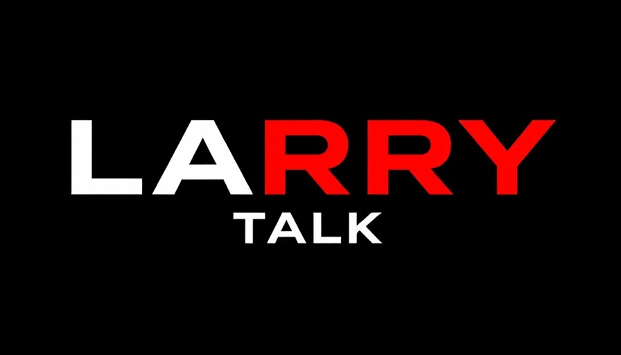 Bold LARRY TALK logo emphasizing storytelling in auto sales training.