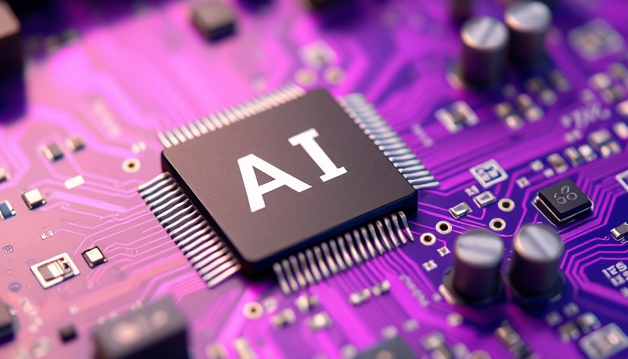 AI microchip on circuit board symbolizing an AI communications platform for dealerships.