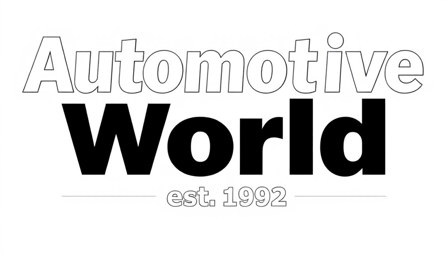 Automotive World logo established in 1992, monochrome design.