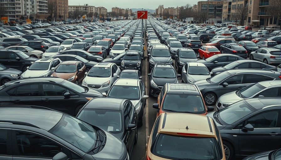 Crowded parking lot impacting consumers, showcasing vehicle diversity.