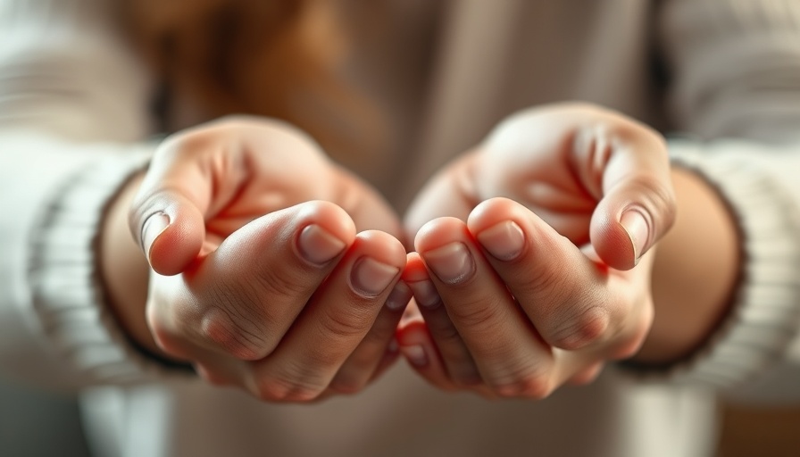 Close-up hands offering gesture for women empowerment initiative.