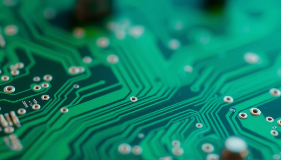 Detailed green circuit board showcasing chiplet technology SDV innovation.