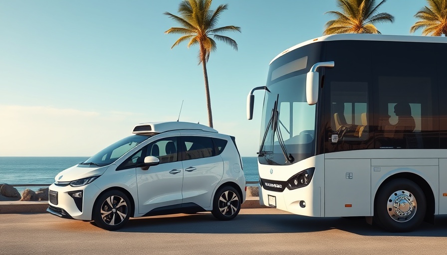 Autonomous vehicle and bus showcasing financial viability technology.