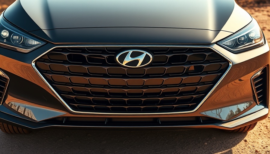 Close-up of 2025 Hyundai Ioniq 5 grille in rugged outdoor setting.