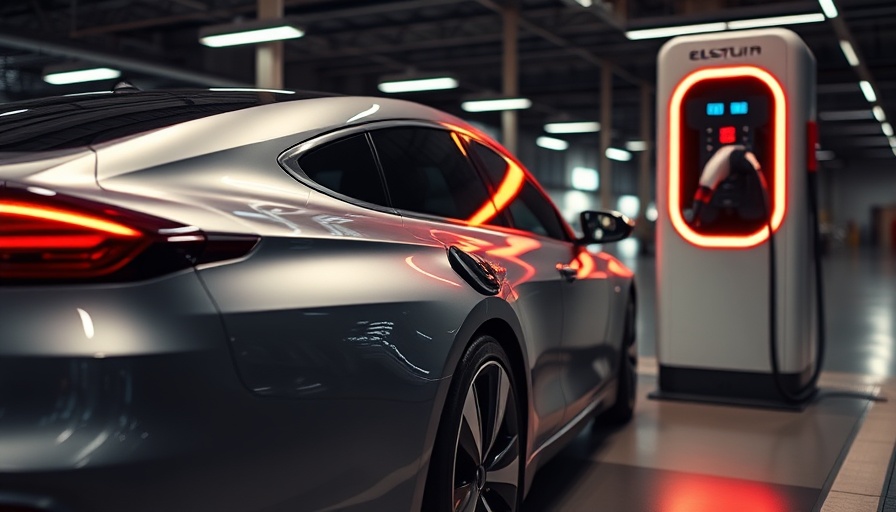 Electric car charging at an automotive training center indoors.