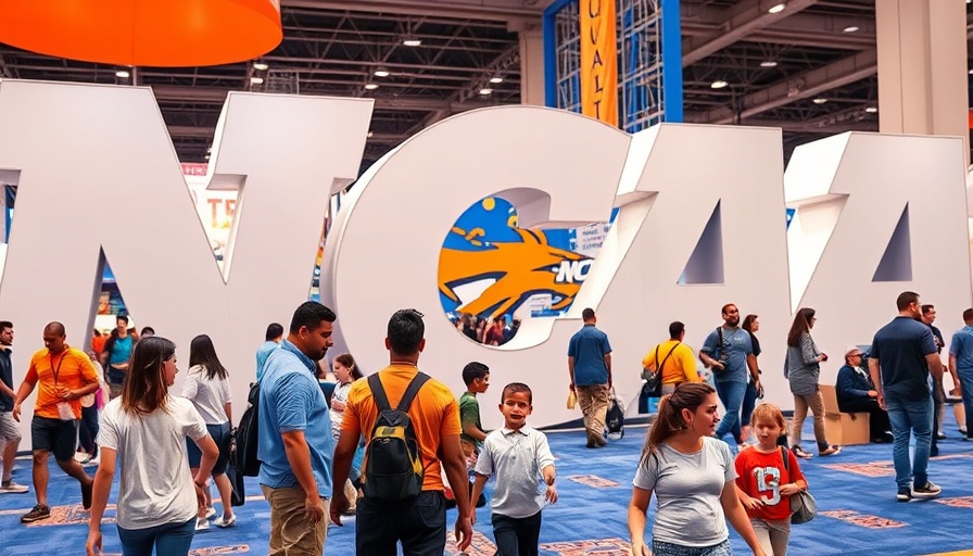 Experiential marketing strategies at NCAA event with engaging setup.