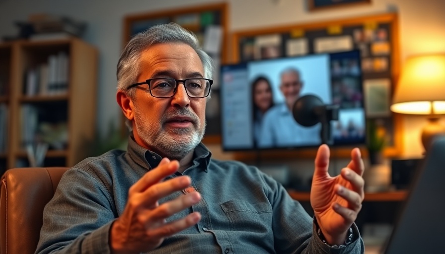 Man in video call discussing digital business car solutions.