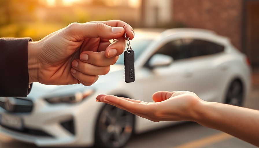 Close-up of a car key handover symbolizing personalization in automotive sales.
