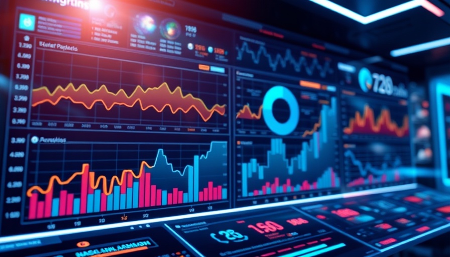 Vibrant digital dashboard displaying ad metrics data.