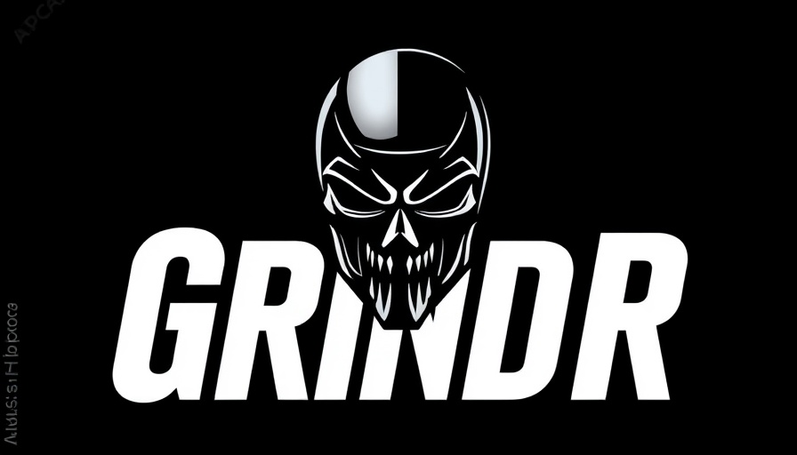 Grindr brand perception: Bold logo with black mask symbol.
