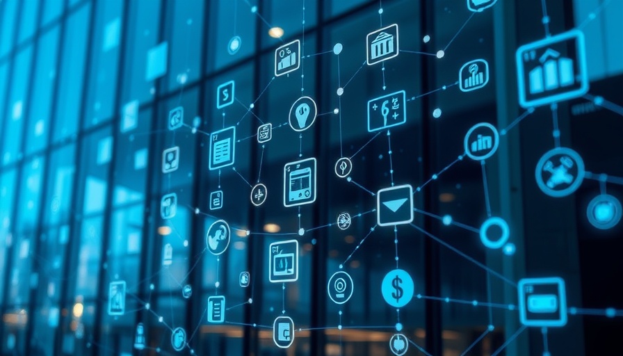 AI in automotive funding digital network on glass building.