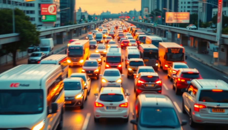 Busy urban highway signaling rise in used vehicle values.