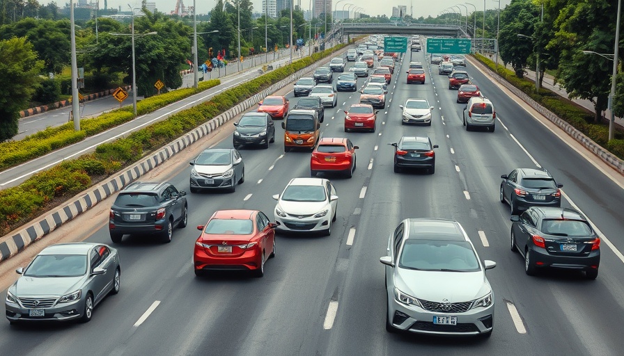 Dense highway traffic illustrating FinBe $12M monthly origination volume.