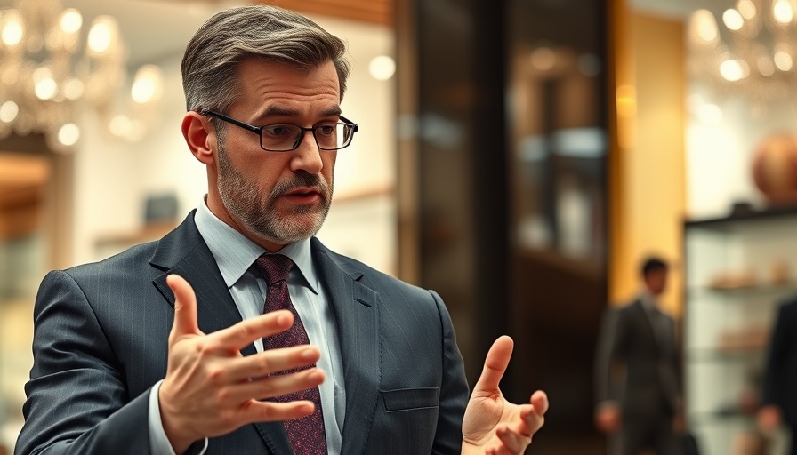 Businessman explaining in department store, Bloomingdale’s department store success.