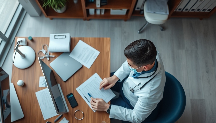Physician in office reviewing documents, highlighting CEO potential