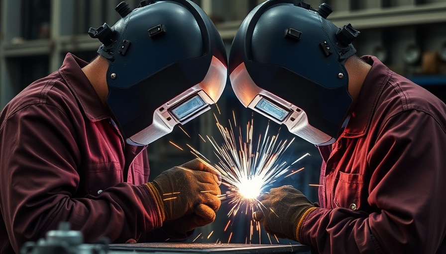 Investing in the manufacturing workforce: two welders at work.