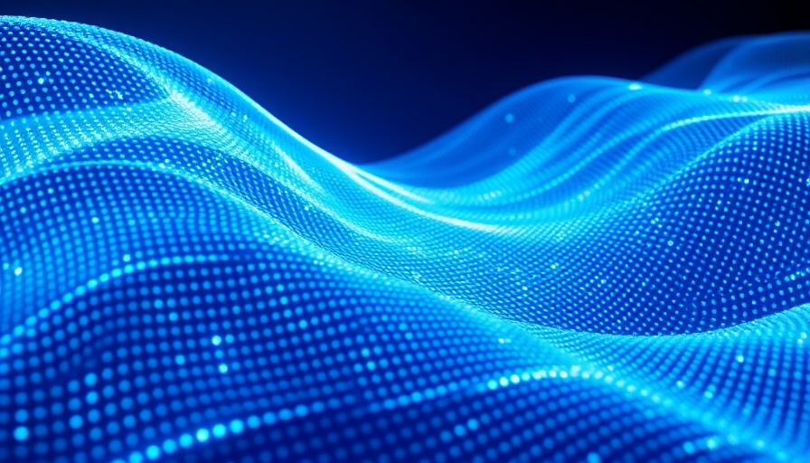 Abstract blue digital wave in a futuristic design, HR Monitor 2025.