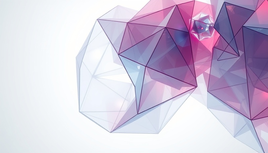 Futuristic abstract sculpture with blue and purple shapes representing Gen AI in credit business.