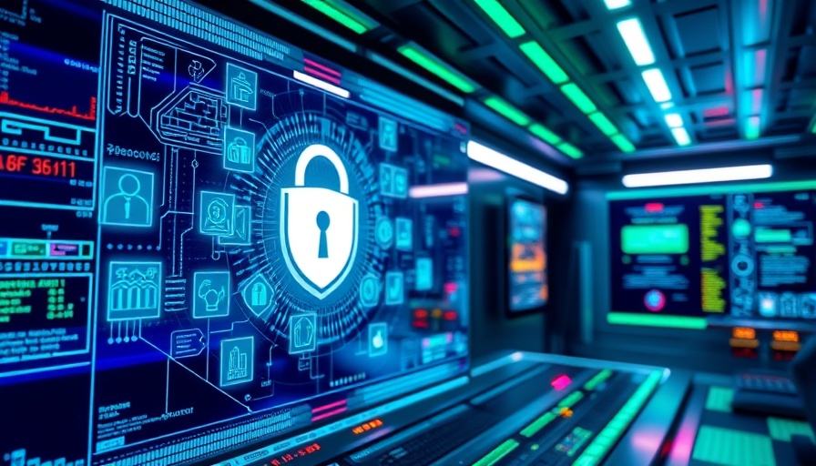 Futuristic digital display conveying competitive advantage through cybersecurity.