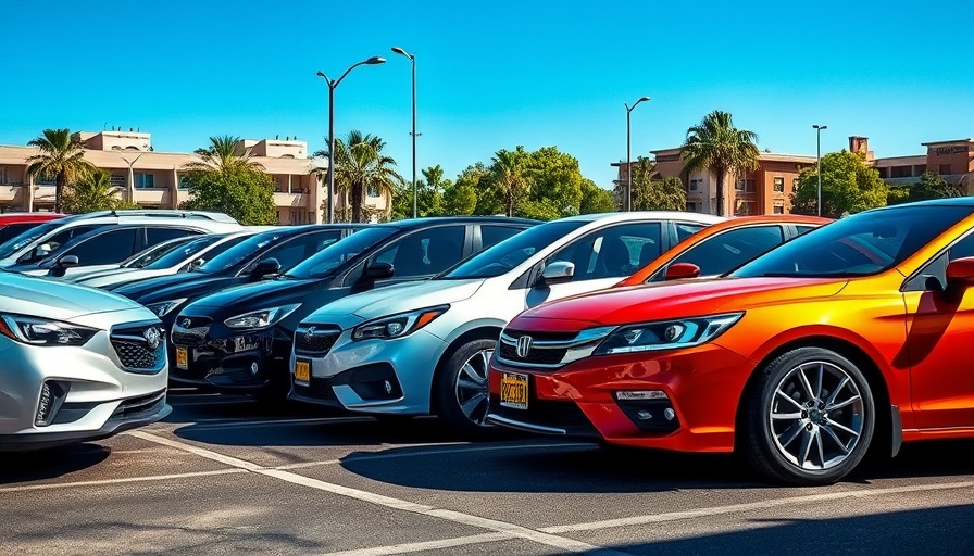 Row of parked cars representing Automotive Credit Corp. pause.