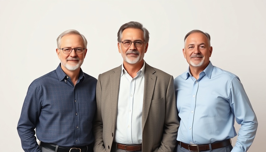 Three men in business attire discussing scaling e-mobility.