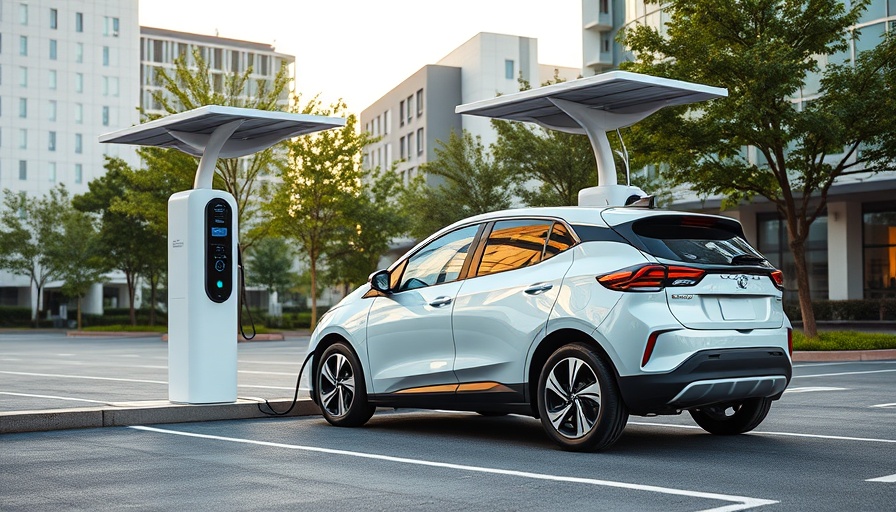 Electric vehicle charging at solar-powered station for EV charging reliability.