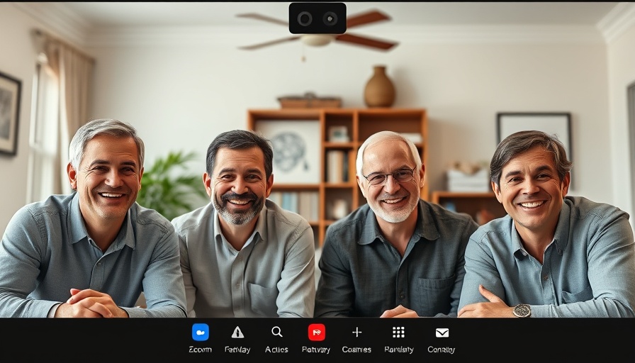 Virtual meeting with four men discussing automotive F&I excellence.