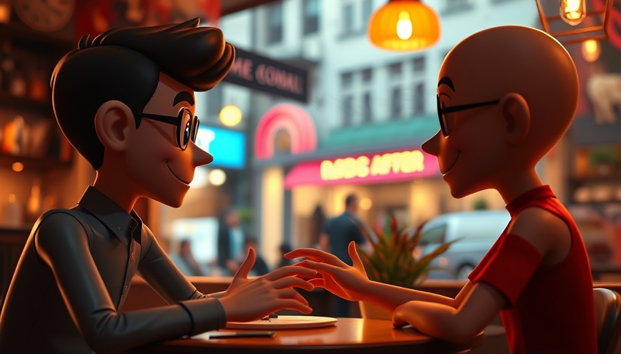 Animated discussion on social media marketing for car dealerships in a cafe.
