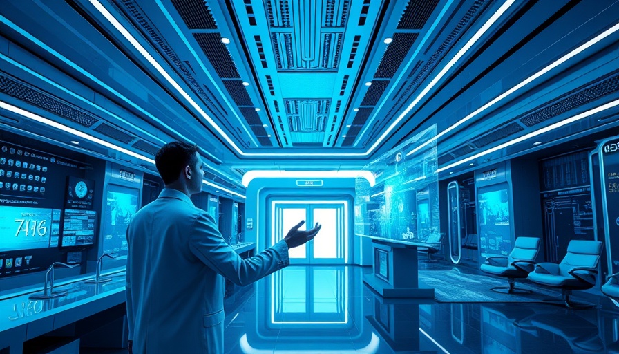 Futuristic bank scene highlighting AI in banking customer experience