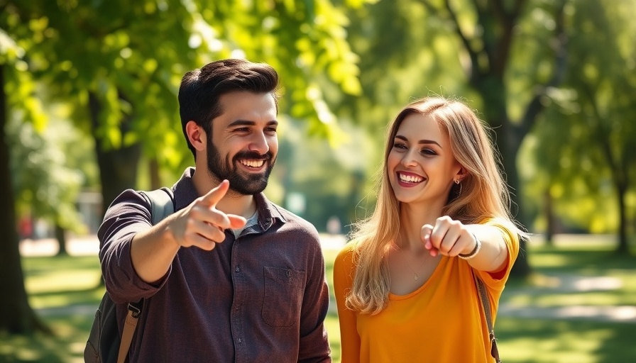 Happy couple enjoying a sunny day, sharing a laugh in the park.