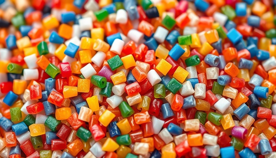 Multicolored plastic granules for plastic mold making.