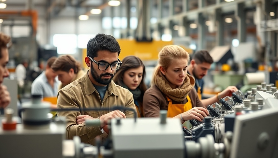 Diverse workforce in modern plastics manufacturing facility.