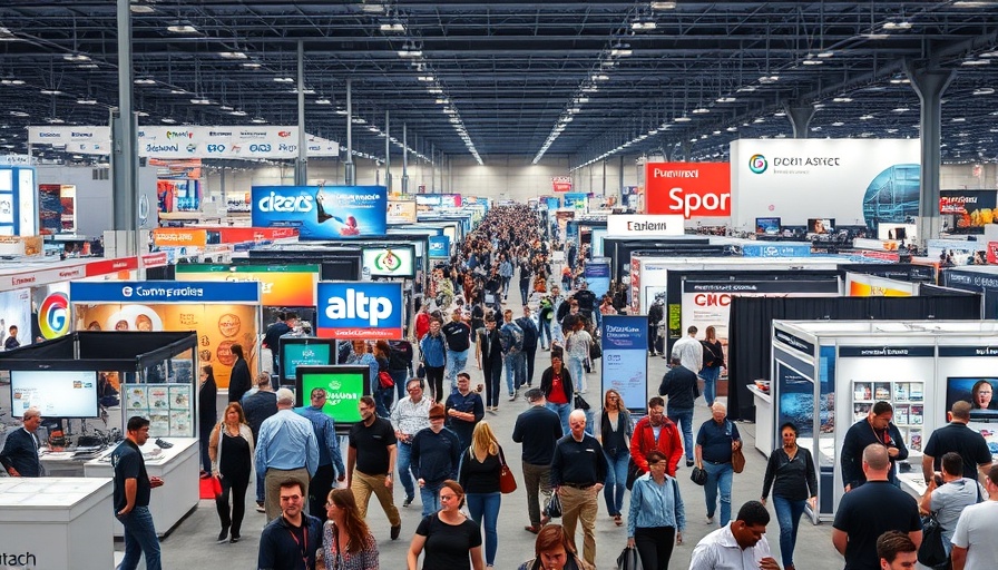Plastics Industry Expos in Cleveland, Ohio, bustling trade show scene.