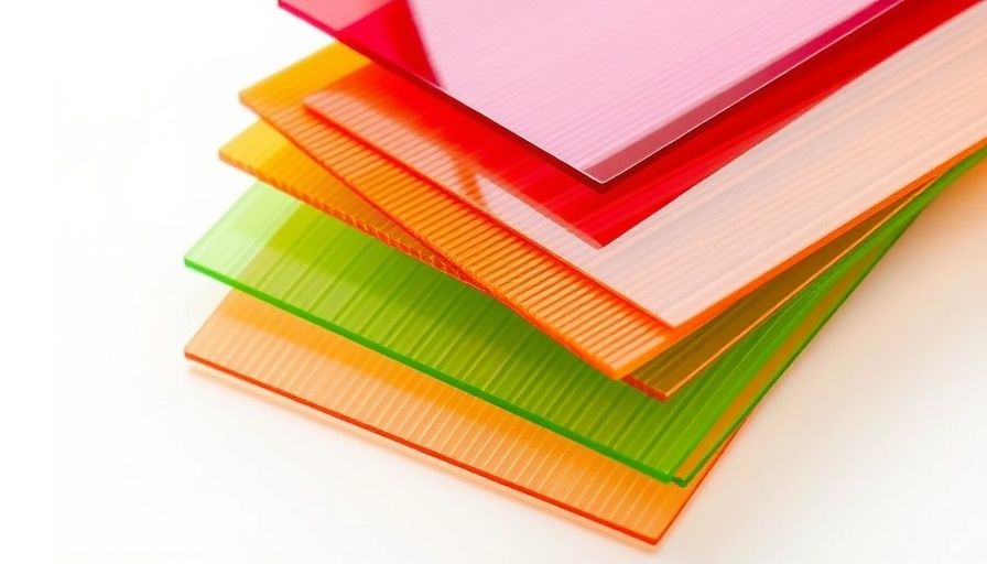 Colorful thermoforming plastics with ribbed textures, layered.