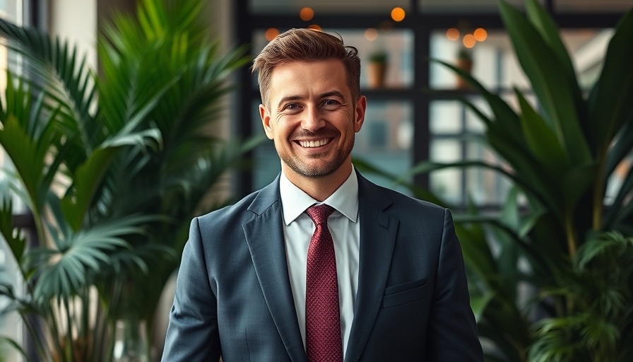 Smiling man in business suit at Auto Finance Summit 2025.
