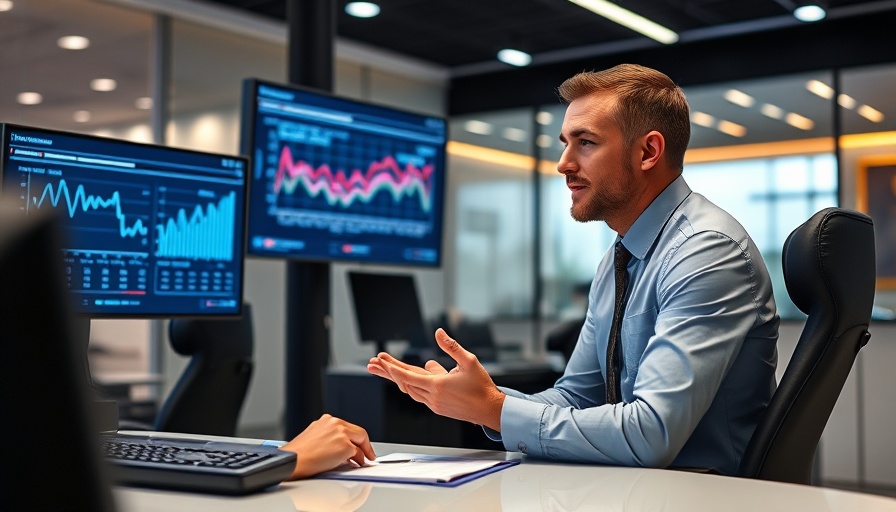 Finance consultant discussing automotive finance services in an office.