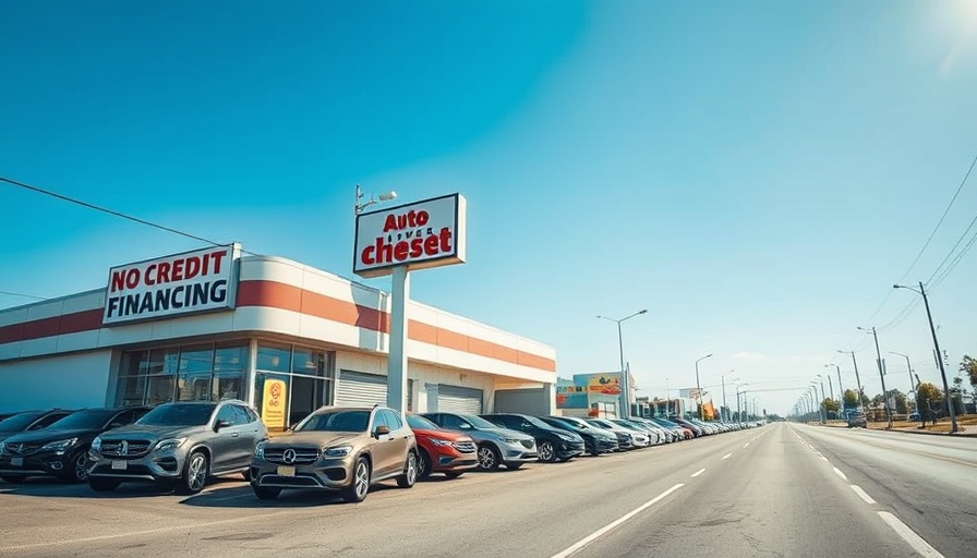 Car dealership financing options under a clear sky, subprime ABS implications.