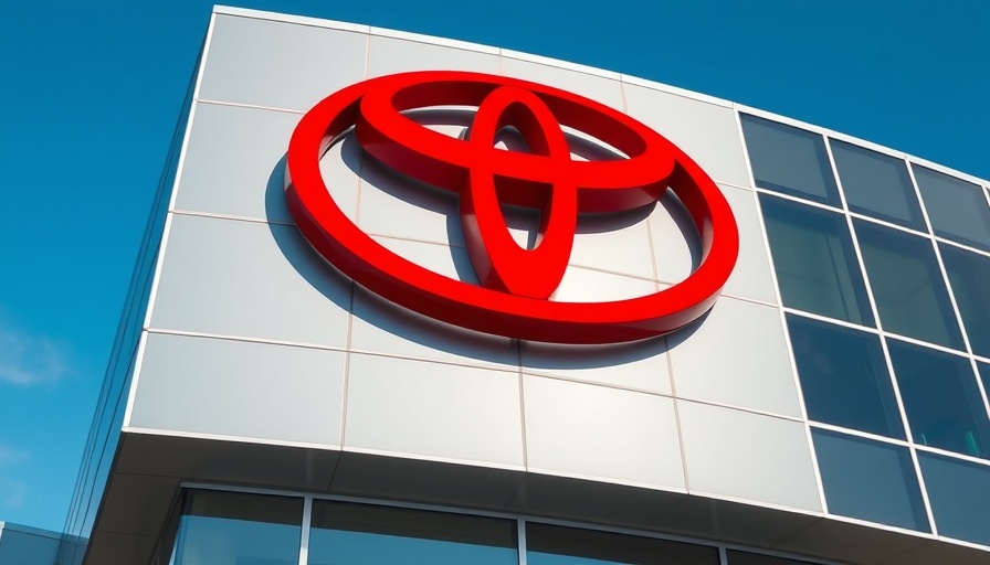 Toyota logo on building symbolizes automotive brand loyalty.