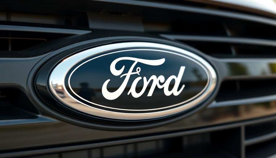 Close-up of Ford logo on black vehicle grille, F-Series trucks steering issue