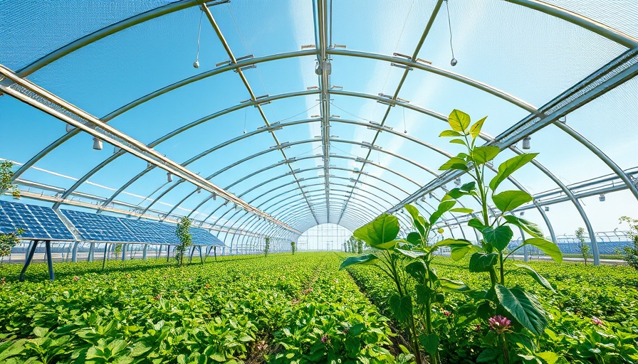 High-tech greenhouse symbolizing climate resilience technology investment.